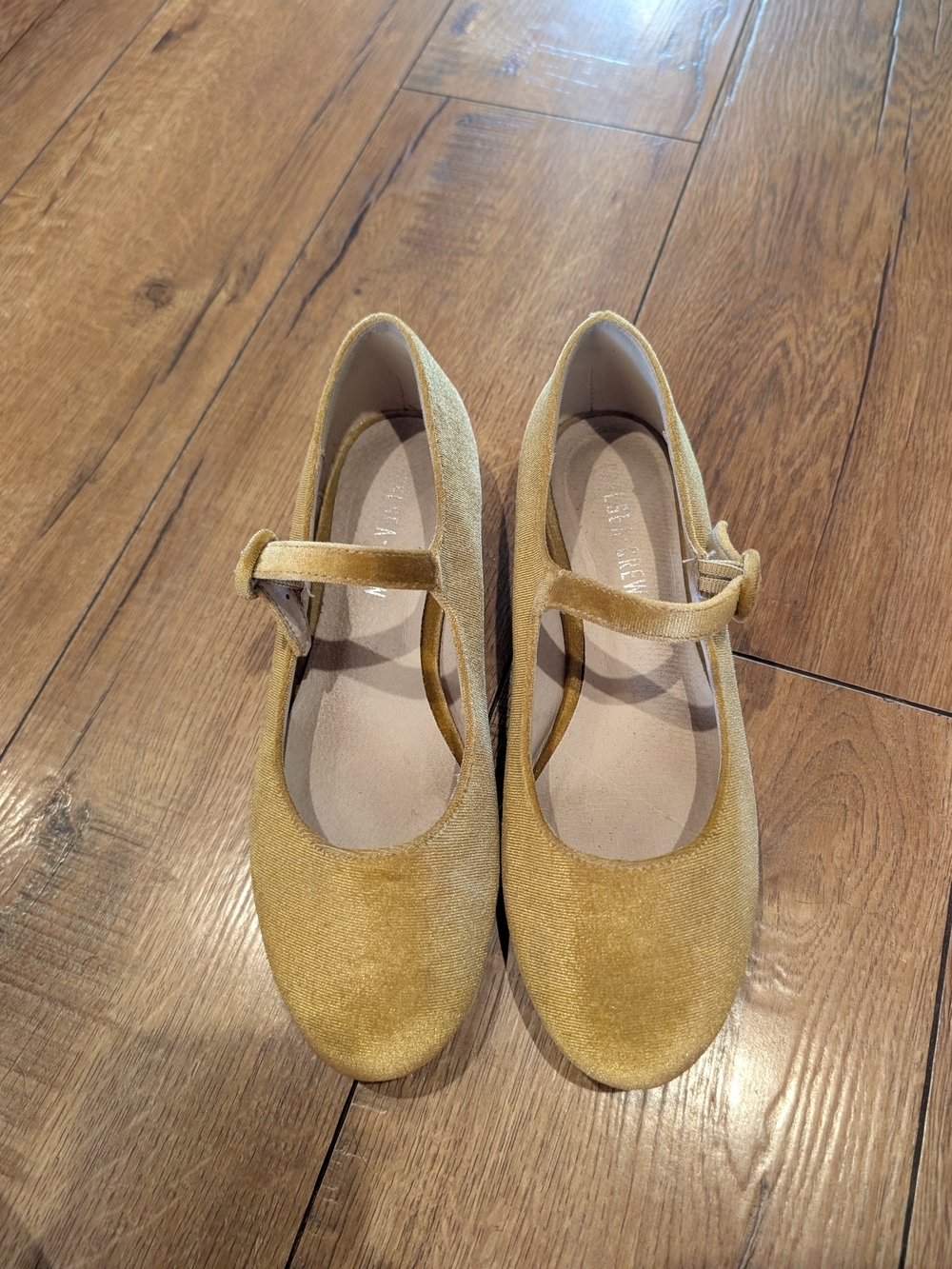 Chelsea Crew Retro Velvet Mary Jane Flats 38 / 7.5 - Golden Yellow EUC